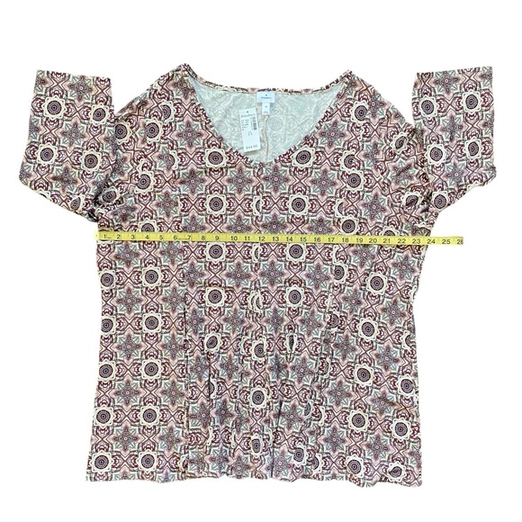 Dressbarn Women's Multicolor Floral Patterned V-Neck Relaxed Fit Top Size 3X NEW - Picture 6 of 10